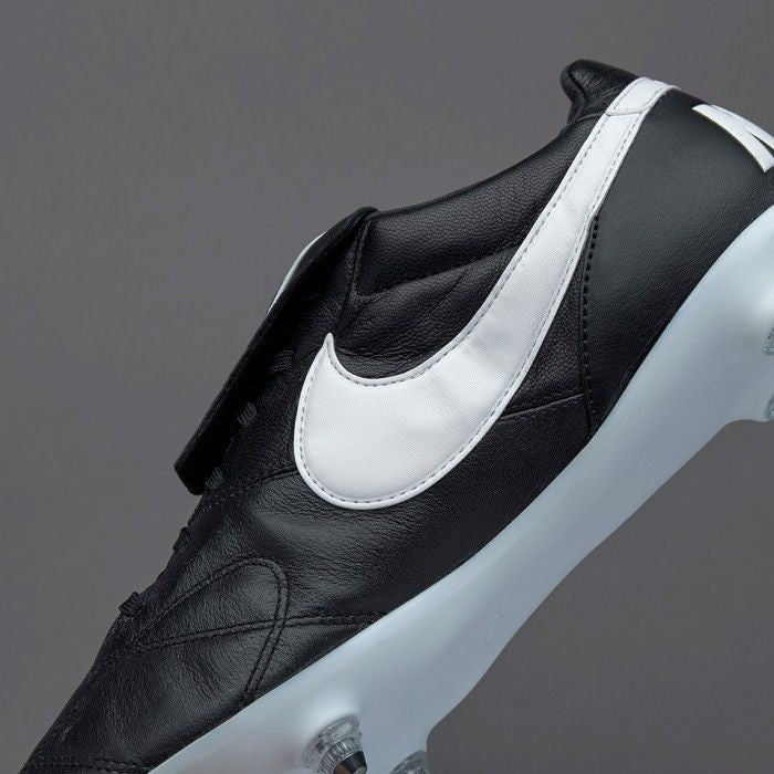 NIKE PREMIER II SG SCARPE DA CALCIO A 6 TACCHETTI INTERCAMBIABILI VERA PELLE COLORE NERO BIANCO
