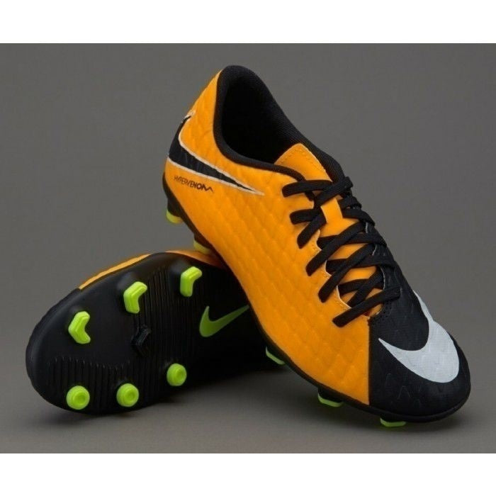 NIKE JR HYPERVENOM PHADE III FG JRSCARPETTE DA CALCIO PER BAMBINI TERRENI IN ERBA ARANCIONE NERO