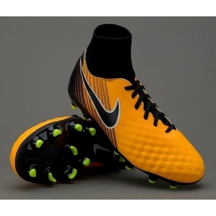 NIKE JR MAGISTA ONDA II DF FG SCARPETTE DA CALCIO BAMBINO TERRENI I NERBA GIALLO NERO CON CALZINO