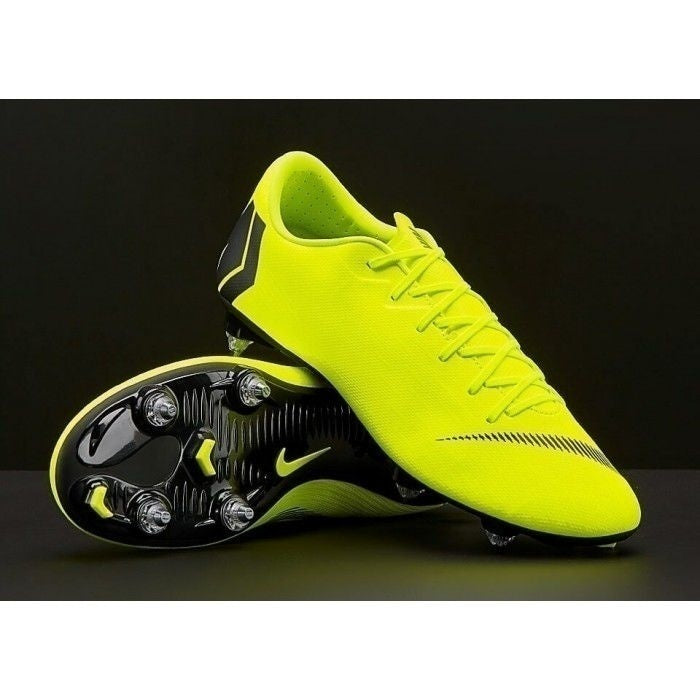 NIKE VAPOR 12 ACADEMY SG 6 TACCHETTI INTERCAMBIABILI TERRENI BAGNATI COLORE GIALLO FLUO NERO