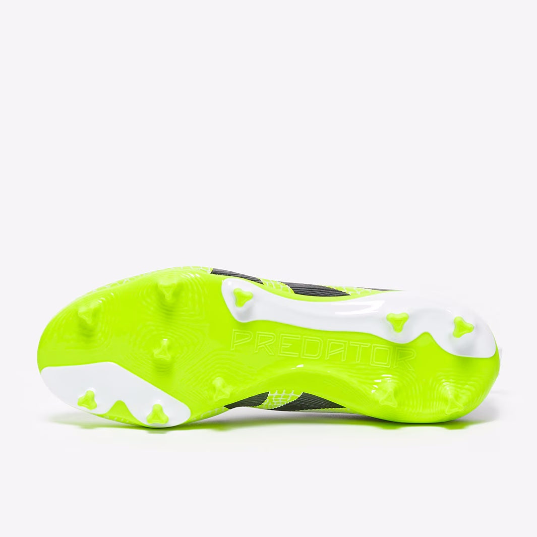 ADIDAS PREDATOR LEAGUE LL FG JUNIOR SCARPE DA CALCIO LACELESS BIANCO NERO GIALLO FLUO TERRENI IN ERBA