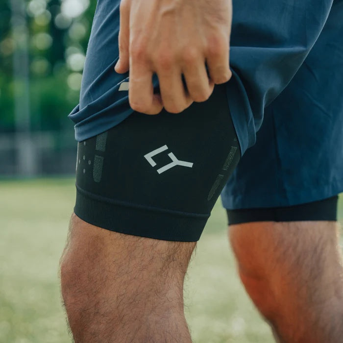 FLOKY ACTIVATOR BIOMECHANICAL SHORTS CALZONCINI SCALDAMUSCOLI PER CALCIO RUNNING NERO PREVENZIONE INFORTUNI