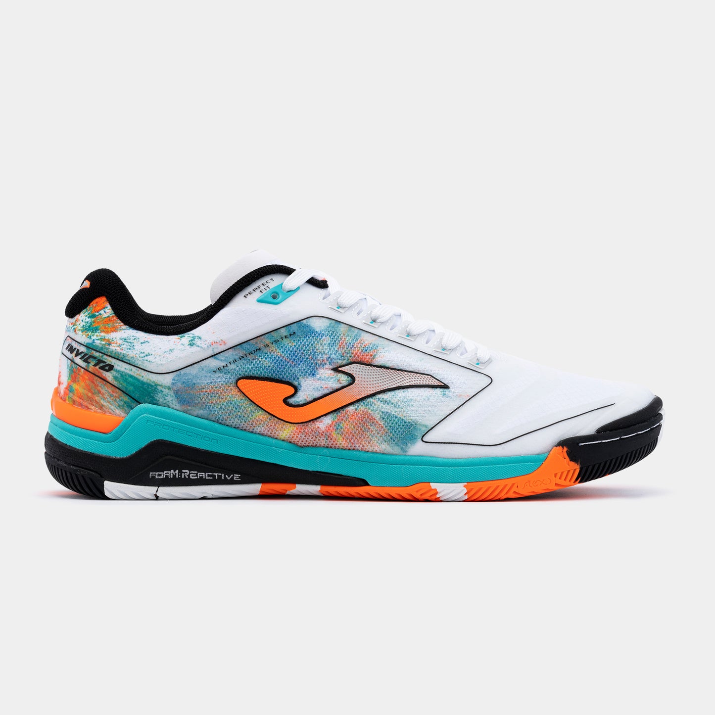 JOMA INVICTO INDOOR SCARPE DA FUTSAL BIANCO AZZURRO ARANCIONE