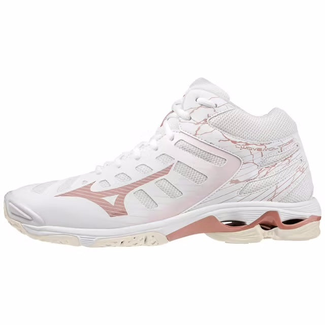 MIZUNO WAVE VOLTAGE MID WOMEN SCARPE DA PALLAVOLO VOLLEY BIANCO ROSA DONNA