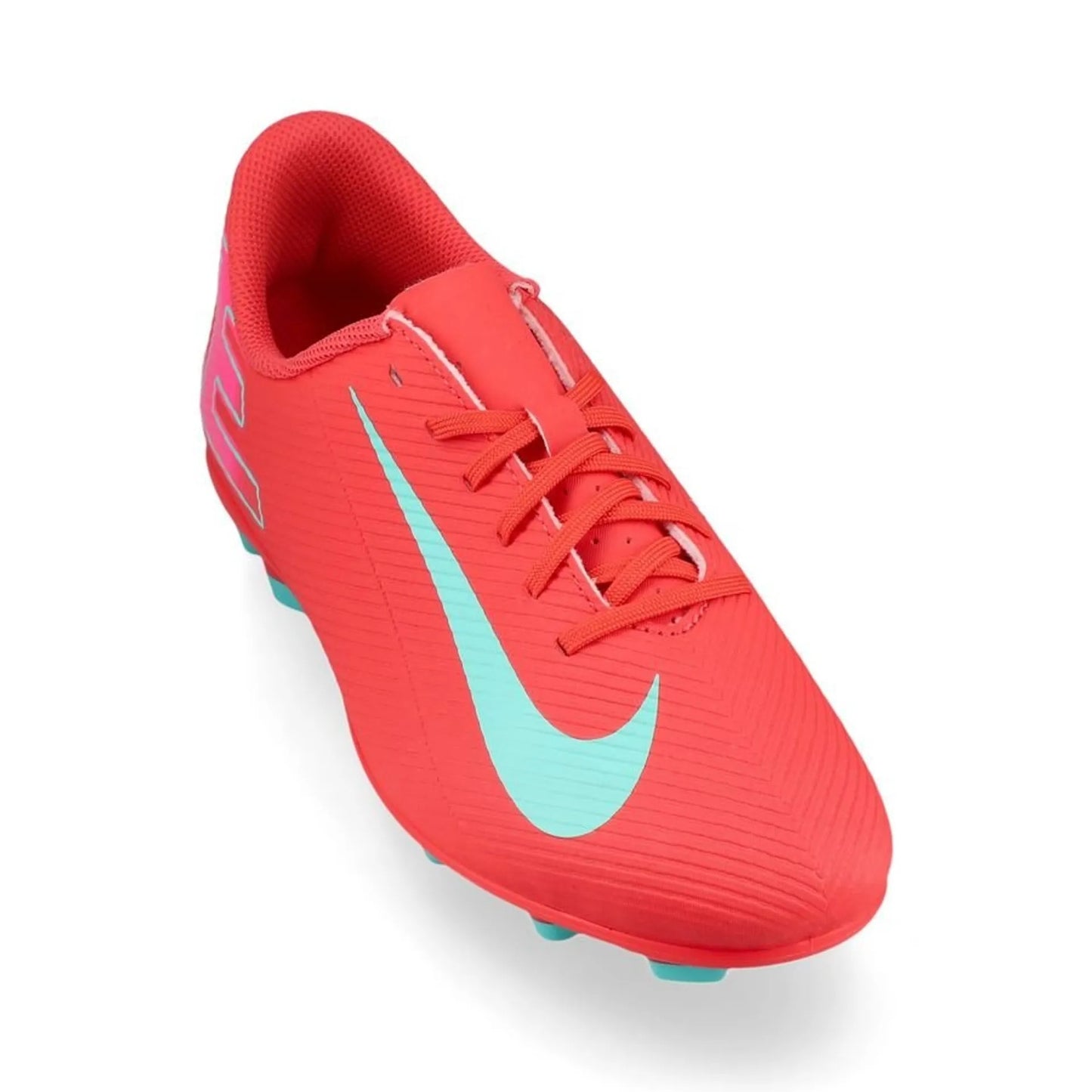 NIKE JR VAPOR 16 CLUB FG/MG SCARPETTE DA CALCIO BAMBINO TERRENI IN ERBA ROSSO CELESTE