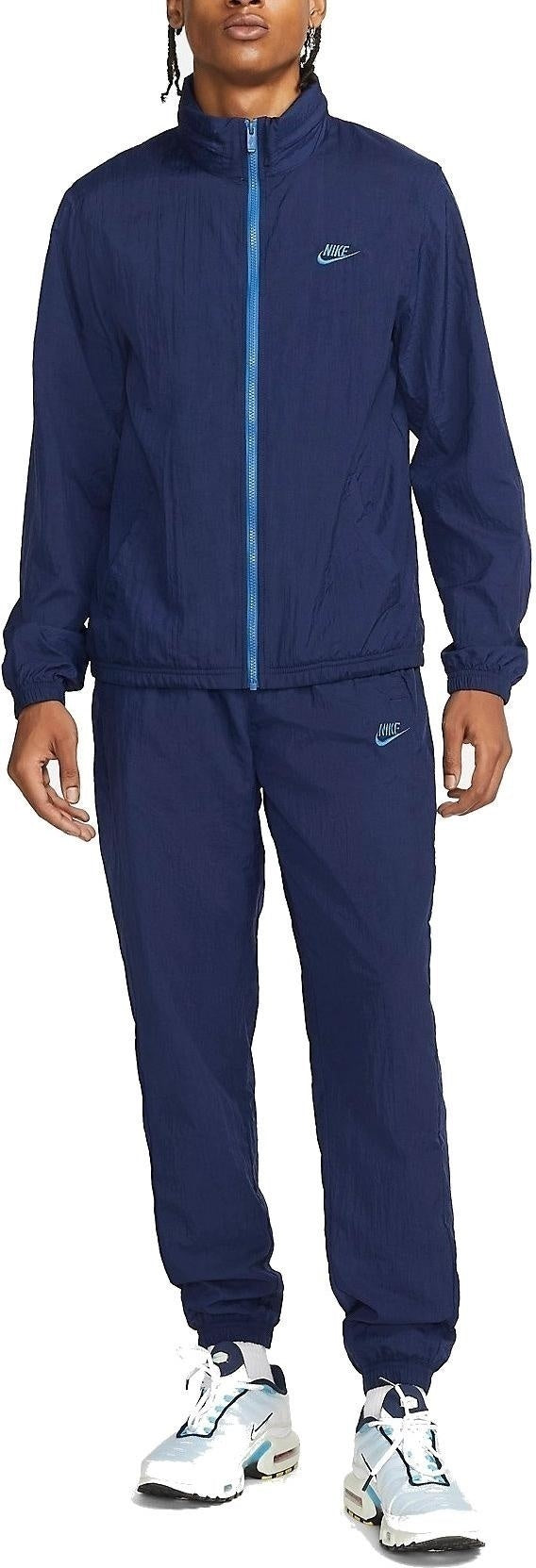 NIKE TUTA COMPLETA ACETATA CON ZIP BLU SCURO AUTUNNO PRIMAVERA