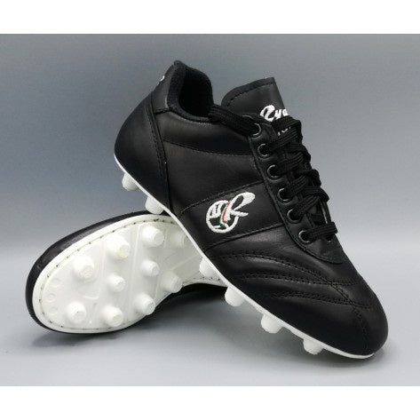 RYAL CLASSICO JR SCARPE ARTIGIANALE VERA PELLE MADE IN ITALY COLORE NERO BIANCO PER BAMBINO