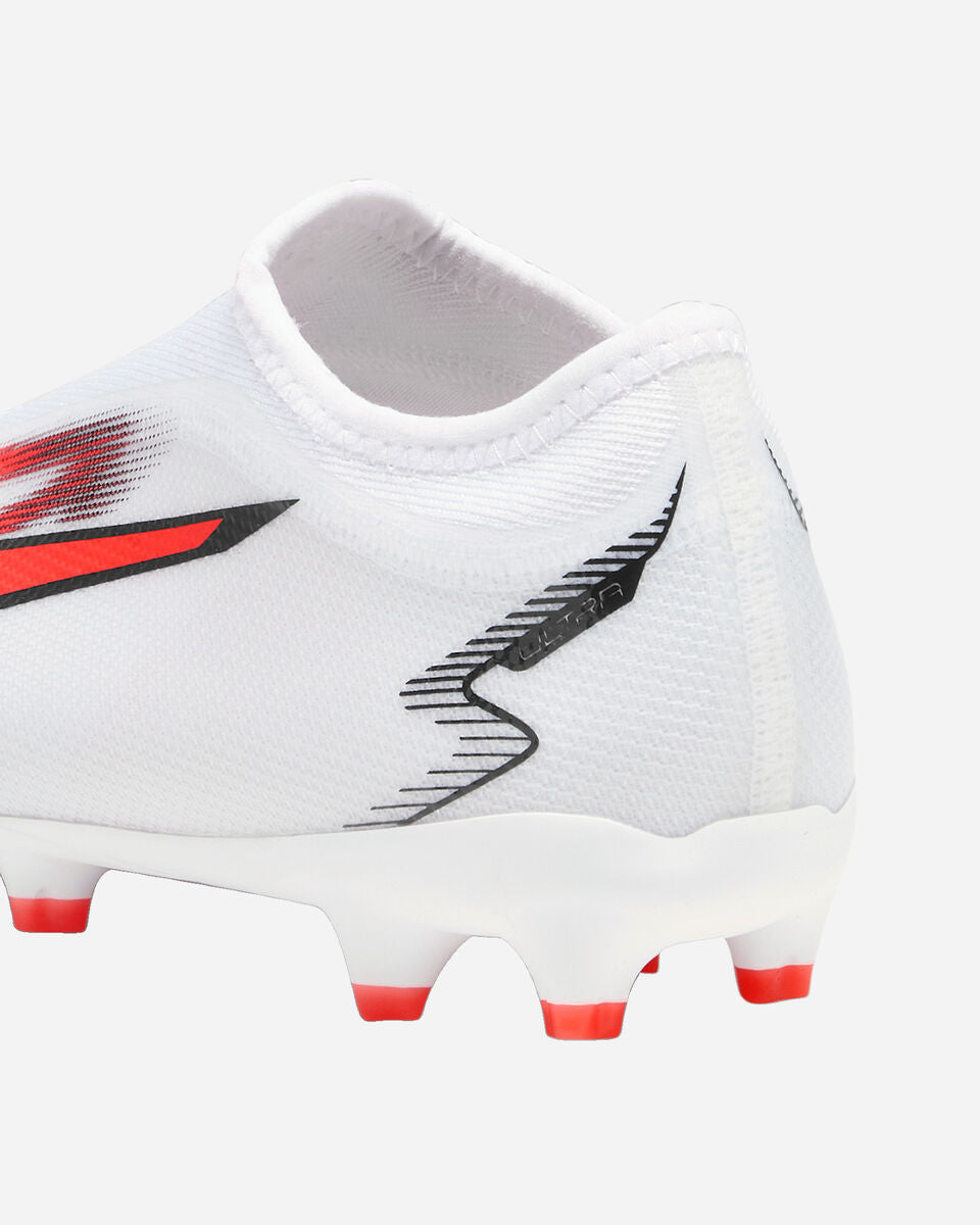 PUMA ULTRA MATCH LL FG/AG SCARPE DA CALCIO SENZA LACCI LACELESS BIANCO ROSSO