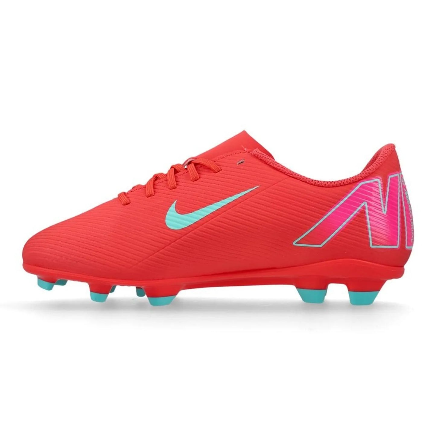 NIKE JR VAPOR 16 CLUB FG/MG SCARPETTE DA CALCIO BAMBINO TERRENI IN ERBA ROSSO CELESTE