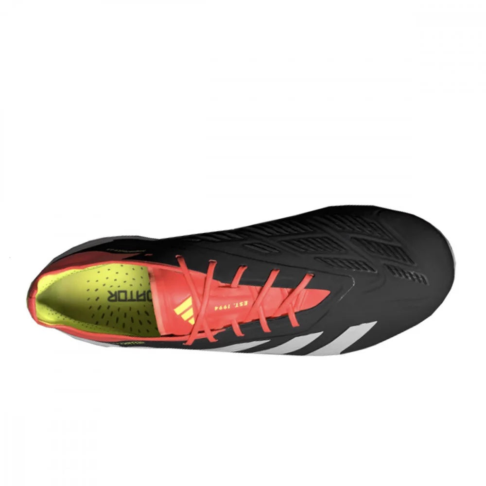 ADIDAS PREDATOR ELITE FG
(COD. IE1802) SCARPE DA CALCIO PER TERRENI IN ERBA NERO ROSSO BIANCO