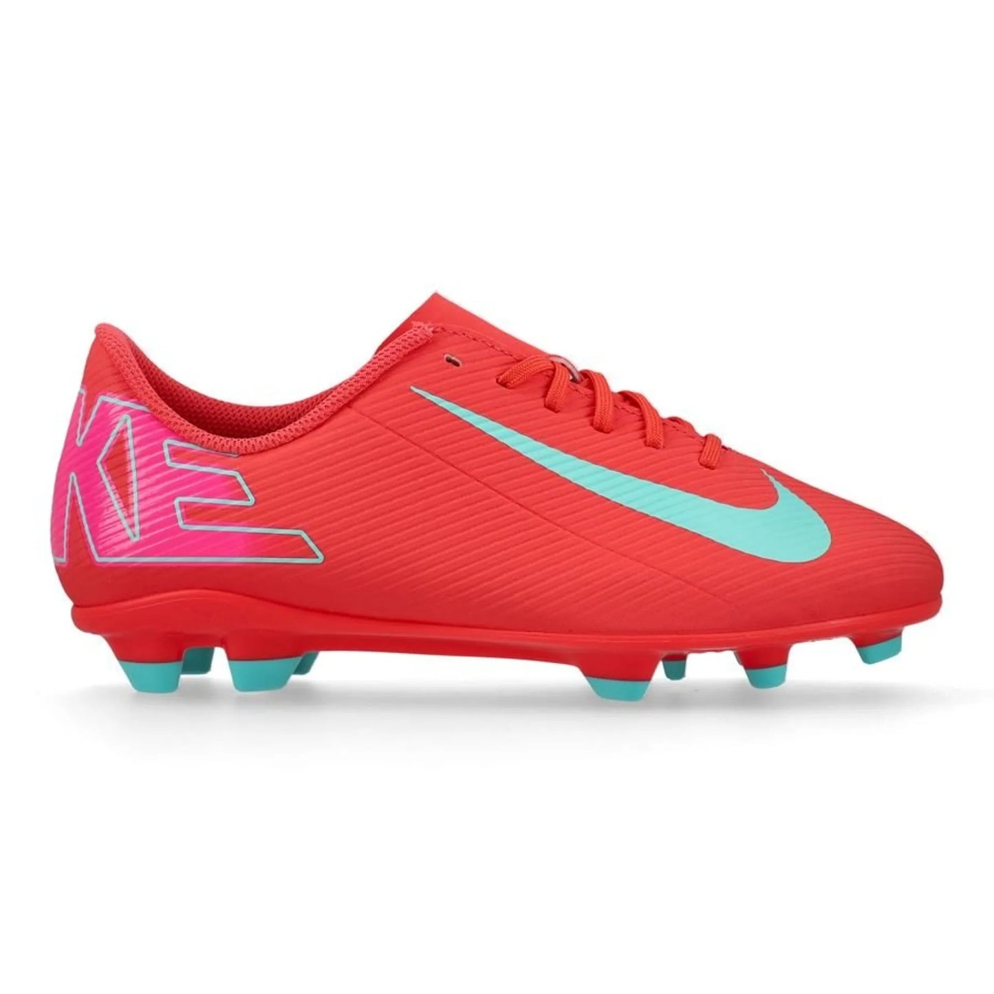 NIKE JR VAPOR 16 CLUB FG/MG SCARPETTE DA CALCIO BAMBINO TERRENI IN ERBA ROSSO CELESTE