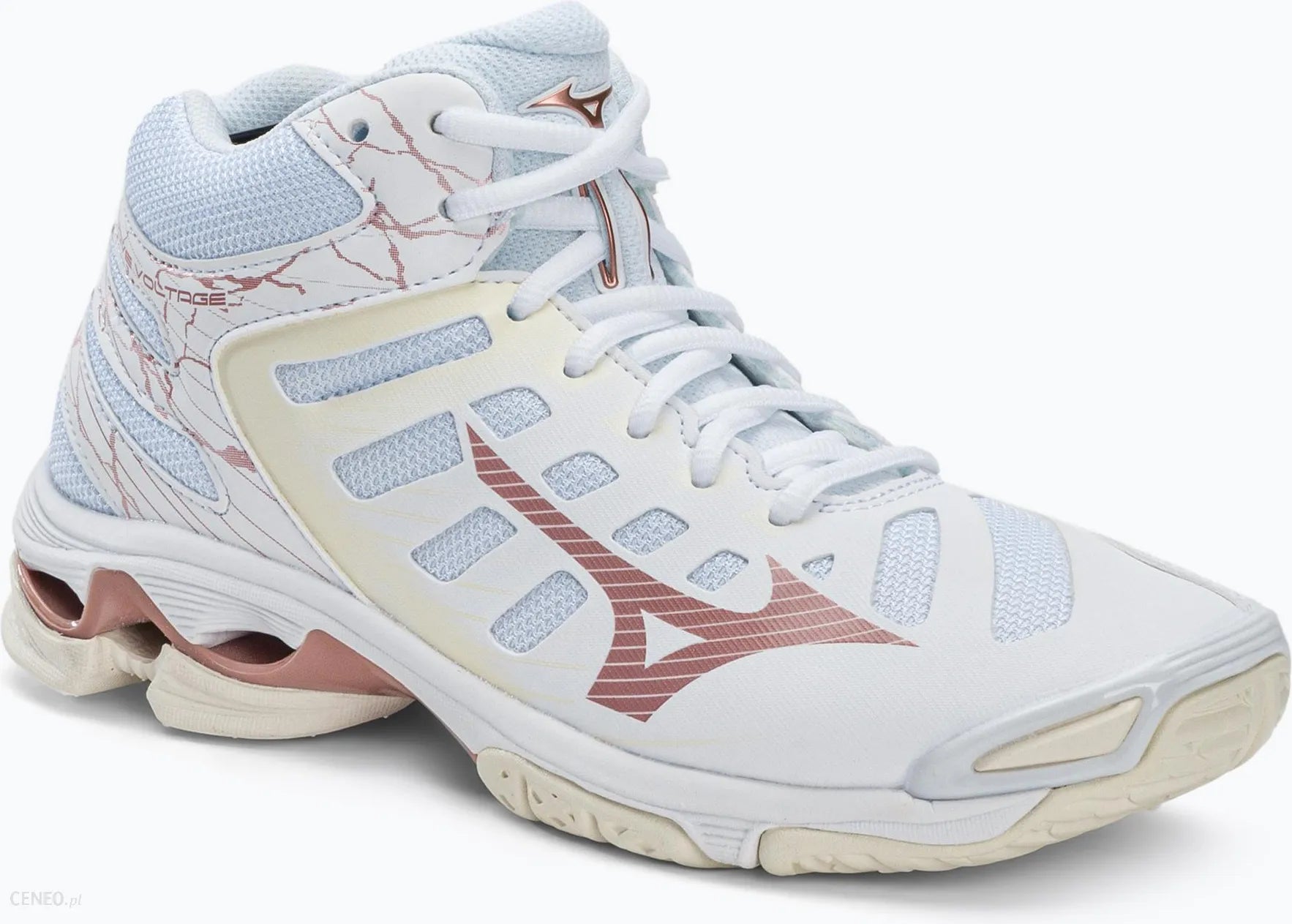 MIZUNO WAVE VOLTAGE MID WOMEN SCARPE DA PALLAVOLO VOLLEY BIANCO ROSA D