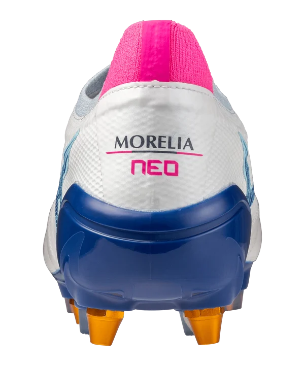 MIZUNO MORELIA NEO IV BETA ELITE MIX SCARPETTE DA CALCIO TERRENI BAGNATI BIANCO BLU ROSA TACCHETTI INTERCAMBIABILI