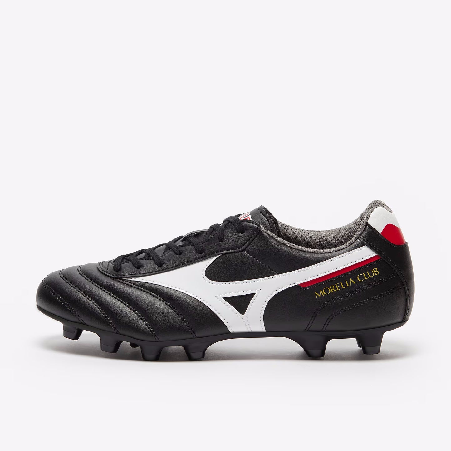 MIZUNO MORELIA II CLUB TERRENI IN ERBA COLORE NERO BIANCO ROSSO