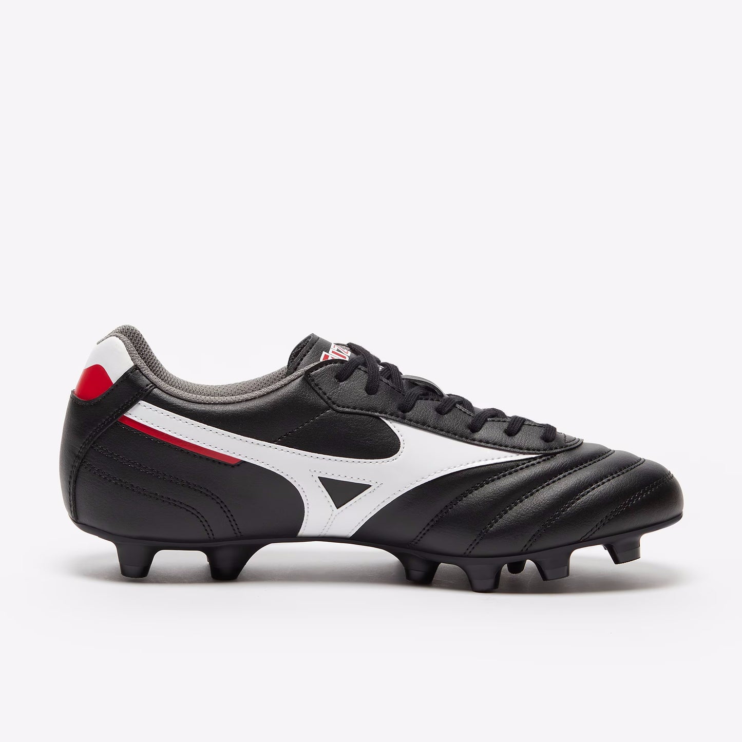 MIZUNO MORELIA II CLUB TERRENI IN ERBA COLORE NERO BIANCO ROSSO