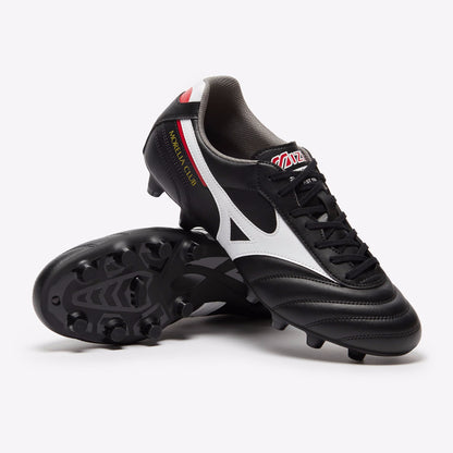MIZUNO MORELIA II CLUB TERRENI IN ERBA COLORE NERO BIANCO ROSSO