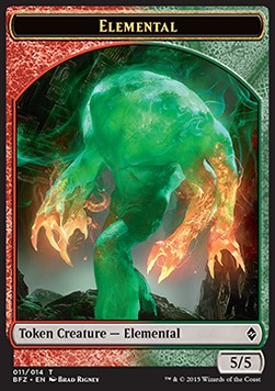 Elemental Token (Green and Red 5/5) - Battle for Zendikar (Token) [BFZ-T11]