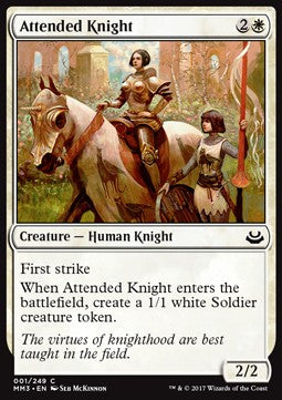 Attended Knight - Modern Masters 2017 (Common) [MM3-1]