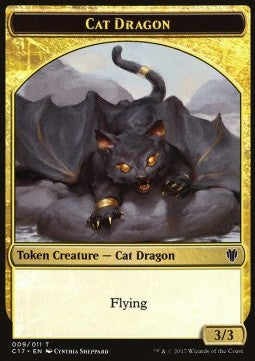 Cat Dragon Token (Gold 3/3) / Gold Token - Commander 2017 (Token) [C17-T 09/10]