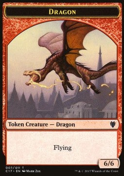 Dragon Token (R 6/6) / Cat Dragon Token (Gold 3/3) - Commander 2017 (Token) [C17-T 07/09]
