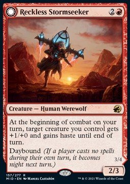 Reckless Stormseeker // Storm-Charged Slasher - Innistrad: Midnight Hunt (Rare) [MID-157]