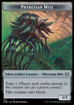 Phyrexian Mite Token (A 1/1) // Rebel Token (R 2/2) - Phyrexia: All Will Be One: Extras (Token) [XONE-T 12/5]