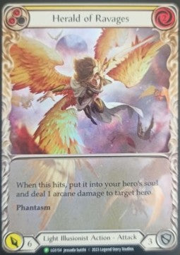 Herald of Ravages (Yellow) (Extended Art Rainbow Foil) - LGS Promos (Promo) [LGS-154]