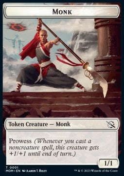 Monk Token (W 1/1 Prowess) // Spirit Token (WB 1/1) - March of the Machine: Extras (Token) [XMOM-T 1/14]