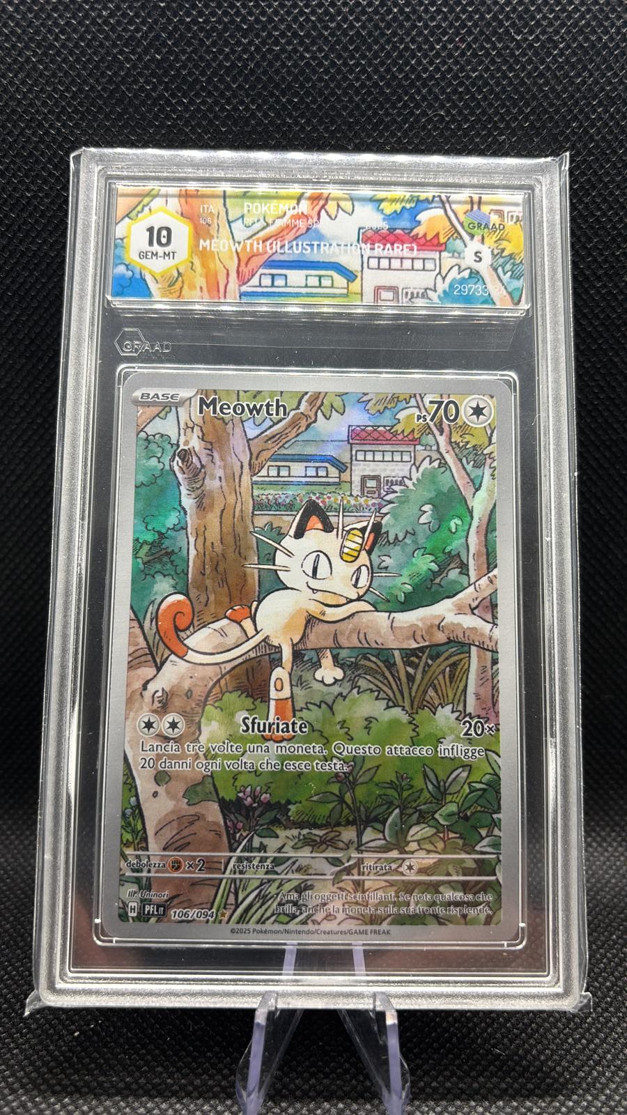 POKEMON MEOWTH (ILLUSTRATION RARE) ITA 106 FIAMME SPETTRALI GRAAD 10