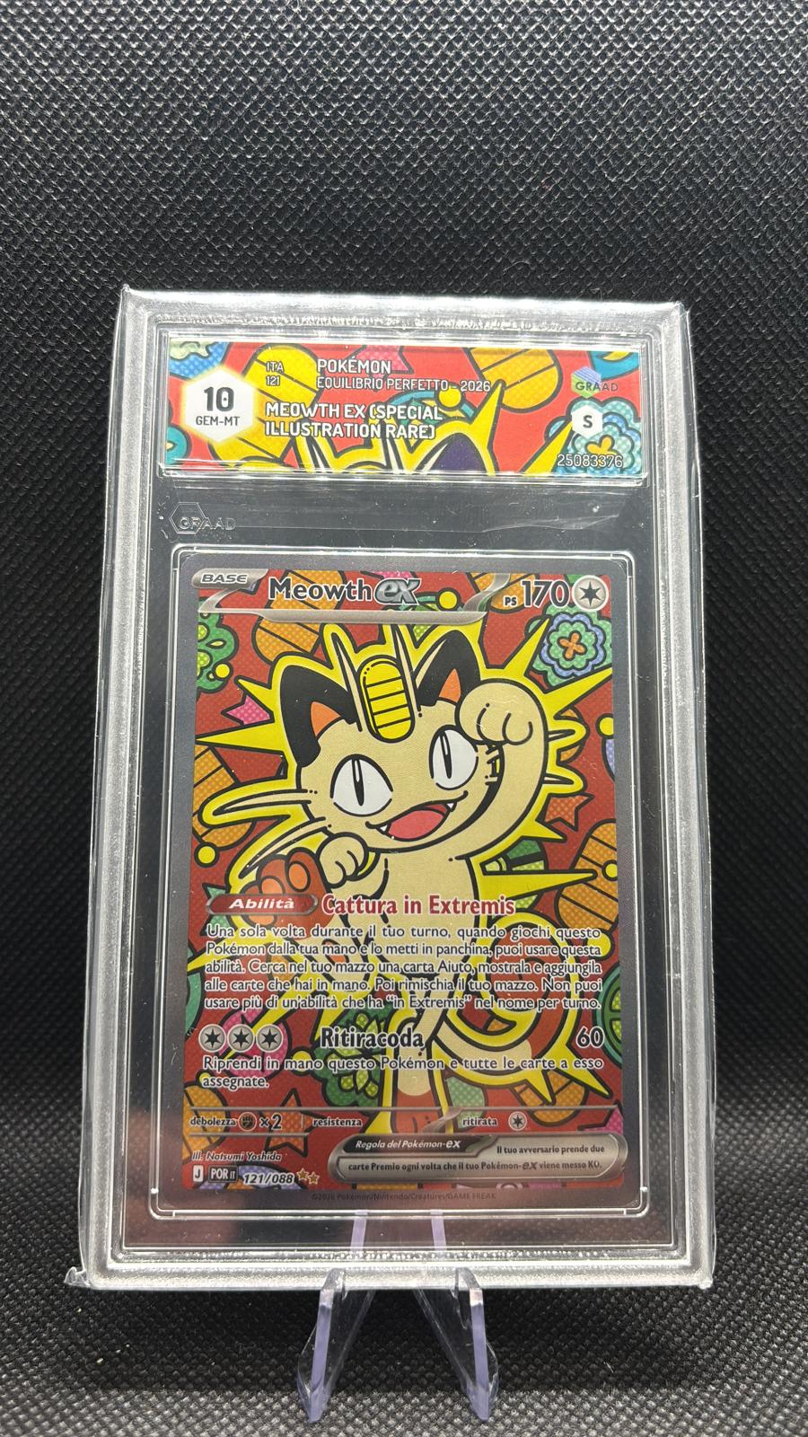 POKEMON MEOWTH EX 121 (SPECIAL ILLUSTRATION RARE) EQUILIBRIO PERFETTO ITALIANO GRAAD 10
