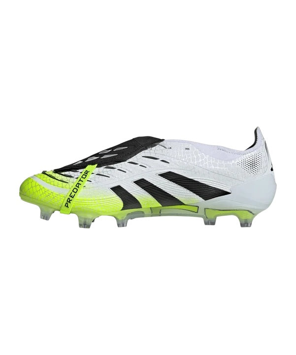 ADIDAS PREDATOR ELITE FG FT SCARPE DA CALCIO BIANCO/NERO/GIALLO FLUO CON LINGUETTA TERRENI IN ERBA NATURALE
