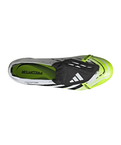 ADIDAS PREDATOR ELITE FG FT SCARPE DA CALCIO BIANCO/NERO/GIALLO FLUO CON LINGUETTA TERRENI IN ERBA NATURALE