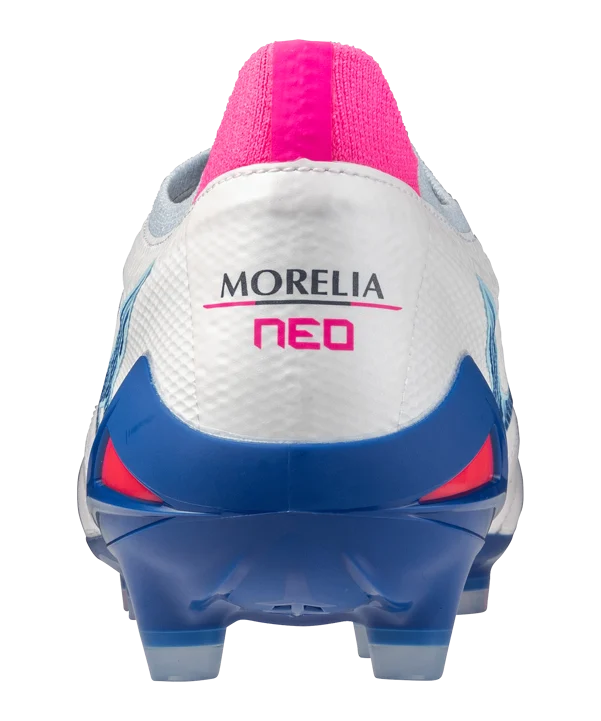 MIZUNO MORELIA NEO IV BETA ELITE FG SCARPETTE  CALCIO TERRENI I NERBA BIANCO BLU ROSA