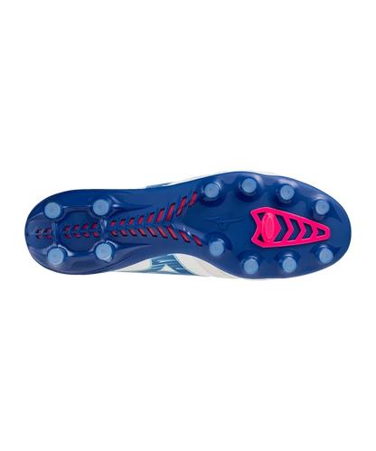 MIZUNO MORELIA NEO IV BETA ELITE FG SCARPETTE  CALCIO TERRENI I NERBA BIANCO BLU ROSA