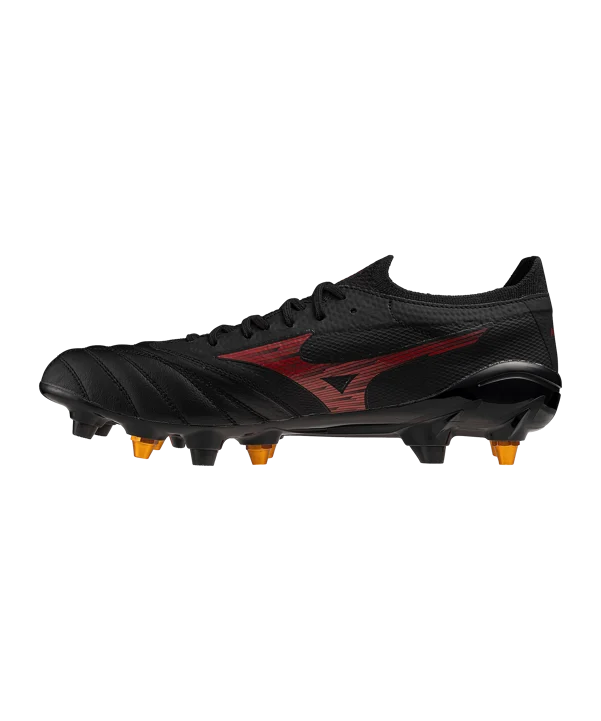 MIZUNO MORELIA NEO  IV BETA ELITE MIX SCARPE DA CALCIO TERRENI BAGNATI NERO ROSSO TACCHETTI INTERCAMBIABILI