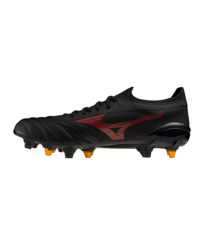 MIZUNO MORELIA NEO  IV BETA ELITE MIX SCARPE DA CALCIO TERRENI BAGNATI NERO ROSSO TACCHETTI INTERCAMBIABILI