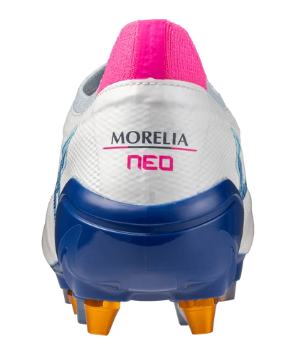 MIZUNO MORELIA NEO IV BETA ELITE MIX SCARPETTE DA CALCIO TERRENI BAGNATI BIANCO BLU ROSA TACCHETTI INTERCAMBIABILI