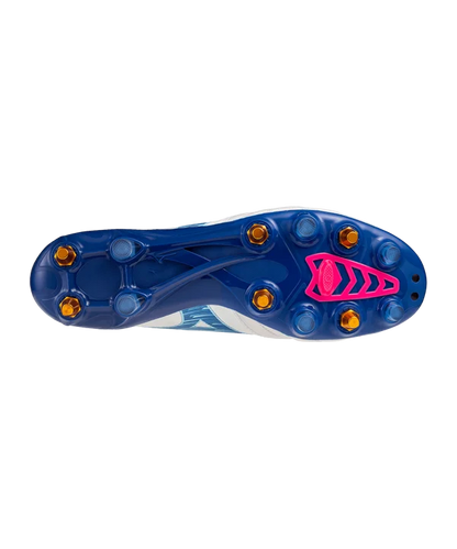 MIZUNO MORELIA NEO IV BETA ELITE MIX SCARPETTE DA CALCIO TERRENI BAGNATI BIANCO BLU ROSA TACCHETTI INTERCAMBIABILI