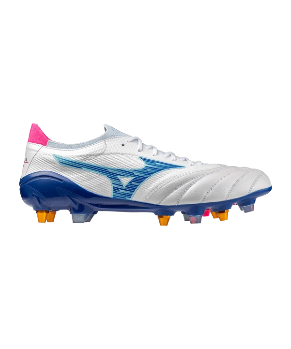 MIZUNO MORELIA NEO IV BETA ELITE MIX SCARPETTE DA CALCIO TERRENI BAGNATI BIANCO BLU ROSA TACCHETTI INTERCAMBIABILI